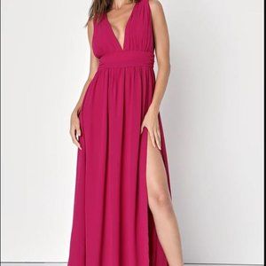 Lulus Empire Waist Pleated Chiffon Gown - worn once!